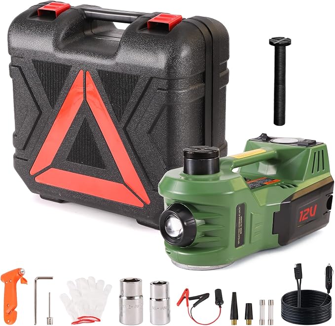 Portable 5 Ton 12V Electric Car Jack Hydraulic Floor Jack for Car with Tire Inflator Pump for Vehicle Emergency Repair Kit 11023lbs
