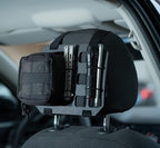 Car Headrest Organizer MOLLE Panel for Vehicle Seat Back EDC Pouch Tool Holster Bag Gadget Holder Backpack Insert Panel Tactical Gear Rack Truck Equipment Plate Modular Storage Shelf