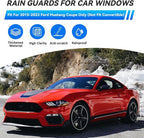 2pcs Smoke Tint Sun Rain Guard Vent Window Visors Compatible with 2015-2023 Ford Mustang 2-Door Coupe, Outside Mount Tape On Style Acrylic Set of 2 Front