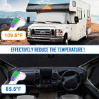 RV Windshield Cover Compatible with Ford E450 Class C 1997-2025 RV Front Window 4 Layers Class C Motorhome Cover 27 Foot Temperature Control Sunshade/Snow Cover Upgraded Strong Magnet