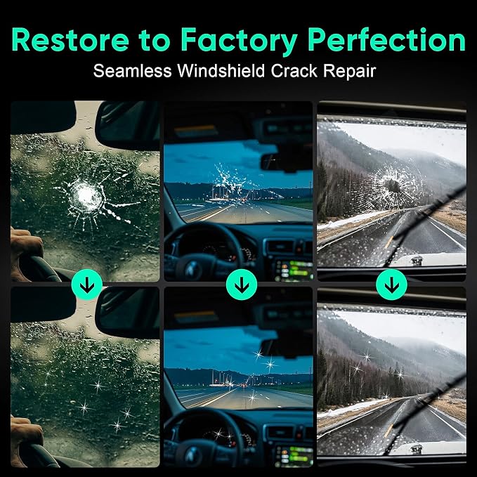 2 Pack Windshield Chip Repair Kit - 2026 Upgrade Glass Repair Kit, Car Windshield Crack Repair Kit for Fix Windows, Mirrors, Glasses, All Crack Types