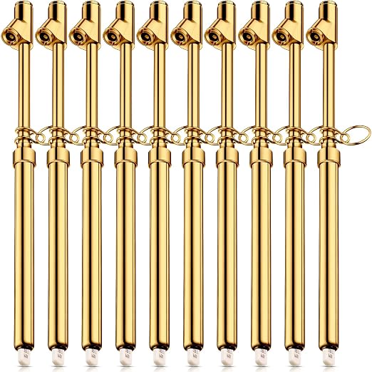 10 Pack Dual Head Tire Pressure Gauge Heavy Duty Air Pressure Tire Gauge for Auto Truck Car RV Van Gage Range 10-150PSI, 1-10Bar (Gold)