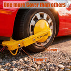 Universal Wheel Lock Anti Theft for Cars SUV Camper Trailer, 3 Keys, 1 Crank, Yellow (Wheel Lock)