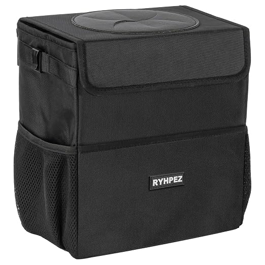 Car Trash Can with Lid - Hanging Trash Bin Garbage Can for Car SUV, Leak-Proof Collapsible Automotive Truck Organizer Road Trip Essentials(3.2 Gallon/12L)