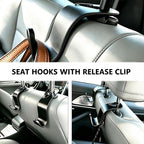 Car Seat Hooks 4 Pack, Headrest Hooks for Purses Groceries Bags with Metal Lock, Car Purse Holder Seat Back Storage Hooks