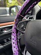 Handmade Crochet Sun Moon Car Steering Wheel Covers Universal 14-15 inch,Cute Steering Wheel Cover,Car Accessories (B:Wheel Covers)