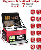 Golf Trunk Organizer, Waterproof Car Golf Locker with Separate Ventilated Compartment for 2 Pair Shoes, Golf Storage for Balls, Tees, Cap, Clothes, Gloves, Accessories, Gifts for Men, Women