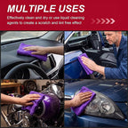 200 Pcs Microfiber Cleaning Cloth 16x16 Inch Microfiber Towels for Car Ultra Absorbent Cleaning Rags Reusable Lint Free Streak Free Detailing Towel for Car Washing Drying Dusting (Purple)