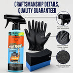 Tire Kicker Tire Shine Spray, Dry-to-Touch Tire Dressing with UV Blockers, High Gloss Tire Shine Kit with Applicator Sponge & Gloves, for Cars, Trucks, SUVs, Motorcycles & RVs