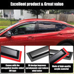 Tape-on Rain Guards for Honda Passport 2019-2025 | Shatterproof, Easy Install, Extra Durable, Fits Great, High Quality, Black Auto Accessories, Side Window Deflector & Visors