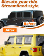 Low Profiles 6-PCS Extra-Thick Window Rain Guards Fit for Jeep Wrangler JL 2018-2026 4-Door,Rain Guards Window Deflectors Vent Visors Shades