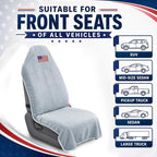 Car Seat Towel Cover, Sweat-Proof & Absorbent Microfiber Seat Protector for Gym, Workout & Beach, Universal Fit for Most Cars, SUVs & Trucks, 59"x29", Silver Gray Flag (1 Pc)