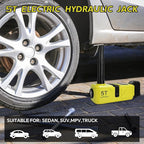 Cordless Electric Car Jack Kit for Dewalt 20V Battery, Cordless Remote Control 5 Ton Hydraulic Car Jack with LED Light for Sedan, SUV,MPV,Truck (NO Battery