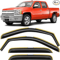 in-Channel Window Rain Guards Fit for Chevrolet(Chevy) Silverado & GMC Sierra 2007-2013 Crew Cab Extra Durable Side Window Deflectors Truck Window Vent Visors Vent Shades Car Accessories