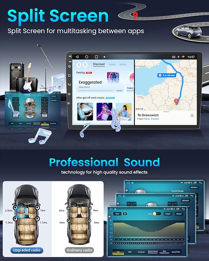 Car Radio Stereo for Ford F150 2009-2014: Android 13 9 inch Touchscreen Head Unit Wireless CarPlay Android Auto GPS Upgrade 5G WiFi SWC FM AM RDS DSP Free Backup Camera