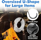 XL Hard Hat Holder for Truck, Heavy-Duty Headrest Hooks, Seat Back Organizer for Hard Hats, Bags & Gear, Universal Truck & Car Headrest Organizer, 2-Pack