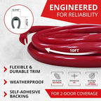 Car Door Edge Protector – Universal DIY Edge Trim to Prevent Scratches & Dings – Flexible Adhesive Molding Trim for Cars, Trucks & SUVs (10 Ft - Red)