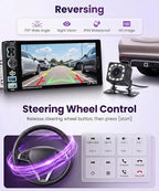 Car Stereo Single Din CarPlay Android Auto, 1 Din Car Radio Bluetooth 5.2, 6.9" IPS Touchscreen Car Radio with Backup Camera, Mirror Link, SWC, FM/EQ, USB & Type-C