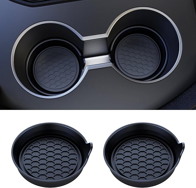 Car Cup Coaster Universal Automotive Waterproof Non-Slip Cup Holders Sift-Proof Spill Holder Car Interior Accessories 2 Pack Black