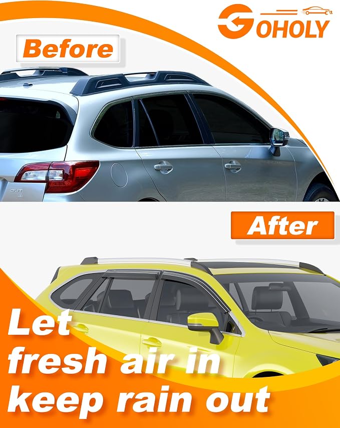Low-Profile Window Rain Guard for Subaru Outback 2015-2019 Side Window Visors Extra-Thick Vent Visor Window Deflectors Vent Shades Car Accessories