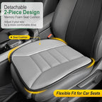 3-Piece Car Seat Cushion Set, 1.2inch Memory Foam Comfort, 2 Front Automotive Seat Cushions + Rear Bench Cushion, Non-Slip Bottom, Fits Sedan SUV Truck Van, Car & Office Chair, Gray