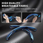 3pcs Carbon Fiber Anti-Skid Steering Wheel Cover, Waterproof Design, Universal Fit for 14-16 Inch Car Wheel Cover, Interior Car Accessories for Jeeps, SUVs, Trucks (Glossy Blue)