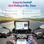 Carpuride W502B Motorcycle Carplay Screen for BMW R1200GS R1250GS S1000XR Motorcycle, 5 inch Waterproof Touchscreen, Portable Carplay/Android Auto GPS Navigation for Motorbike, Dual Bluetooth