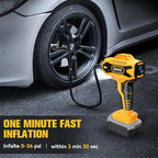 160PSI Cordless Tire Inflator Compatiblew with Dewalt 20V Battery, Portable Air Compressor for Auto, Motorcycles, Bikes, Car Air Pump with Auto Shut-Off, LCD Display, LED Light (Tool Only)