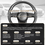 Car Steering Wheel Cover for Prius Civic Model 3 Model Y Camaro, Small Size 14-14.25 inch, Black Microfiber Leather