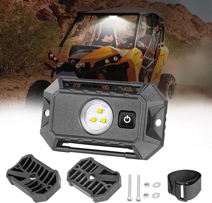 UTV LED Dome Light 12V with Switch, Universal Roll Bar Mount LED White Lights Interior Dome Light for UTV ATV Polaris RZR Can Am Car Golf Cart
