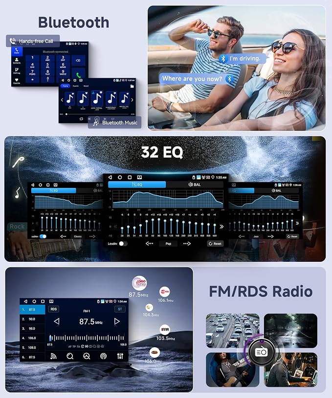 4G+64G Car Stereo for Jeep Wrangler JK 2007-2018 Dodge Ram 1500 2008-2012 with Wireless CarPlay Android Auto, 7 Inch Android Car Radio GPS Navigation WiFi SWC Bluetooth FM with Backup Camera