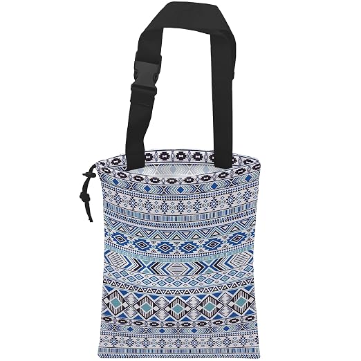 Car Trash Bag Hanging Sprites Tribal Motifs Car Trash Can Waterproof Garbage Bag Hanging for Car Back Seat with Adjustable Straps and Drawstring for Car Accessories Vehicle Travelling