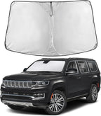Windshield Sunshade Compatible for Jeep GrandWagoneer 2022-2024 2025 2026, Sun Visor for Front Windshield & Window Sun Shade Cover, UV Heat Blocker & Protector, Car Accessories
