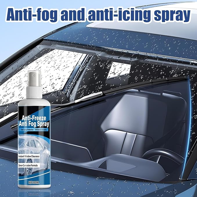 Windshield Anti Fog - 100ml Streak-Free Liquid Defogger | Portable Glass Cleaner for Instant Fog Removal,for Clear Visibility Cleaning Coating Driving Window Shower Door Rain Water