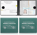 Car Registration and Insurance Card Holder, Vehicle Glove Box Car Organizer, Interior Car Accessories for Documents, Cards, License - 2 Pack