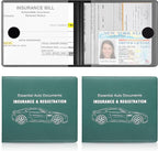 Car Registration and Insurance Card Holder, Vehicle Glove Box Car Organizer, Interior Car Accessories for Documents, Cards, License - 2 Pack