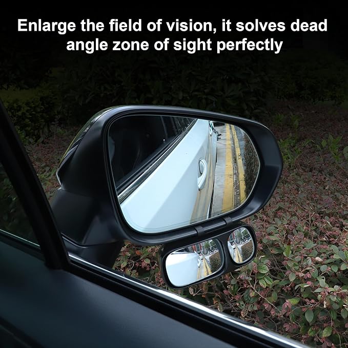 Blind Spot Mirror, Double Adjustable Mounted Blindspot Mirror HD Glass Wide Angle View, Side Rearview Mirror Universal, Right