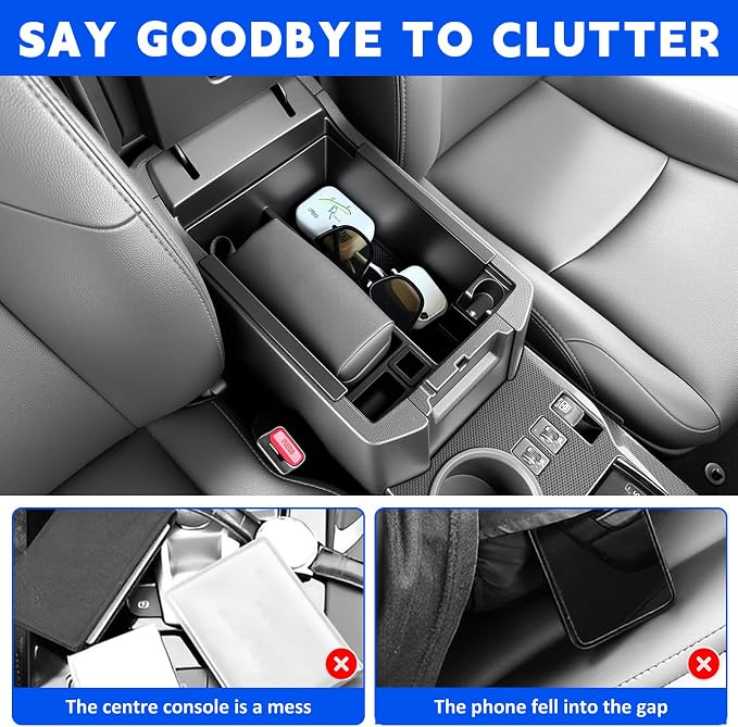 Center Console Organizer Tray Fits for 2010-2024 Toyota 4Runner Armrest Storage Box Compatible with 4Runner Interior Accessories (Center Console)