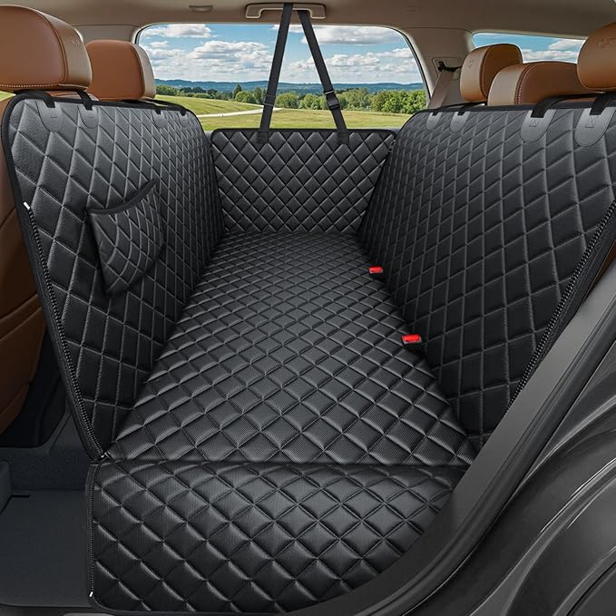 900D Heavy Duty Scratch Proof Dog Car Seat Cover for Pets 100% Waterproof Seat Cover Hammock Nonslip Durable Soft Back Seat Covers for Cars and SUVs
