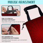Car Garbage Bag Red Spider Web Drawstring Car Trash Bag Hanging for Back Seat with Adjustable Buckle Canvas Vehicle Trash Can Easy-to-Install