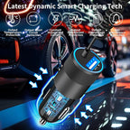 【Apple MFi Certified】iPhone 17 Car Charger Fast Charging, Caiinei 4.8A USB Power Cigarette Lighter USB C Car Charger + 6FT Type C Coiled Cord for iPhone 17/17 Air/17 Pro Max/16/15/Galaxy S25/S24/Pixel