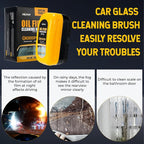 Oil Film Cleaning Brush for Car Windows, Upgraded Clear Vision Car Glass Cleaner with Anti-Rain Coating for Auto Windows and Windshields Improving Clarity, 4fl oz / 120 mL