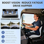 Truck Seat Cushion and Headrest 2-in-1 Set for Truck Driver, Lumbar Support Car Cushions for Long Haul Driving, Memory Foam for Semi Truck & Big Rig, Ergonomic Relief for Back & Sciatic Pain
