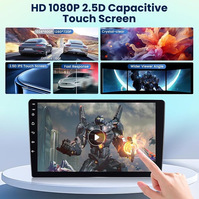 5Ghz WiFi 8 Core 6G+128G Android 15 Radio for Toyota Corolla EX 2005-2012 wCar Stereo with Wireless Carplay Android Auto,5.0 Bluetooth,Build-in EQ,9inch IPS Touchscreen,GPS,FM/RDS Backup Camera MIC