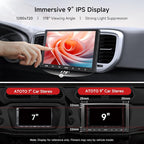 A5L 9 Inch Double-DIN Android Car Stereo Wireless CarPlay Android Auto, Wi-Fi/USB Tethering, GPS Navigation, AI-Powered Car Radio, 24EQ, Mirror Link, HD LRV, Backup Camera, OTA Upgrade