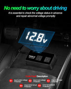 300W Car Inverter Power Outlet Dual AC Car Plug Adapter Outlet | For camping & road trips, 24W USB C/A charge for devices, LED shows real-time voltage & battery status