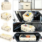 Car Trunk Organizer and Storage with Lid & Removable Cooler Bag, Car Accessories 6 Removable Dividers for Custom Space, Collapsible Trunk Organizers Interior for SUV & Sedan, Large