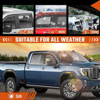 in-Channel Rain Guards Compatible with 2020-2026 Checy Silverado/GMC Sierra 2500HD/3500HD Crew Cab Truck, Durable Side Windows Wind Deflectors Rain Guard Black 4 PCS