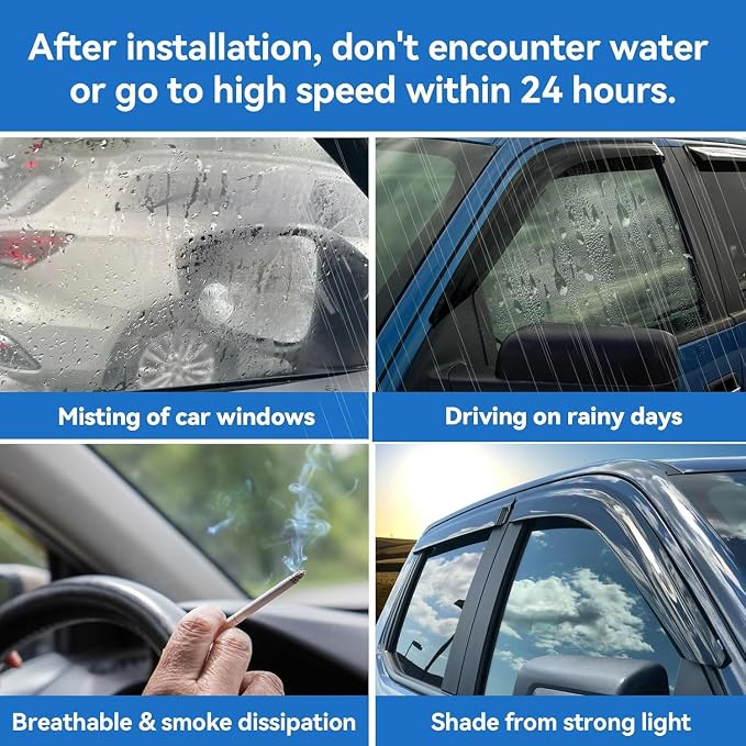 Window Rain Guards for 2019-2025 Volkswagen Jetta, Window Visor Guard Vent Wind Shade Deflector Rain Shield Protector Sun Visor for 19-25 Jetta,Tape-on/Outside-Mount, 4PCS