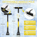32" Snow Brush and Ice Scrapers for Car Windshield, Extendable Car Snow Accessories with Foam Grip, Brush Supports 360 Degree Rotation, Car Winter Removal Tool for Cars, Trucks, SUVs
